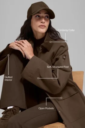 Kurtka typu twill barn – kolor espresso