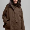 Kurtka typu twill barn – kolor espresso
