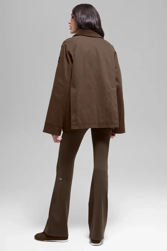 Kurtka typu twill barn – kolor espresso