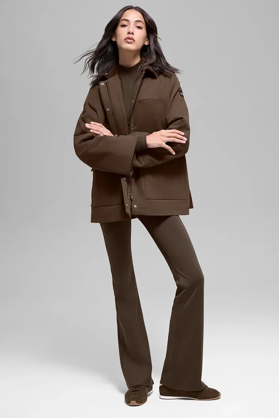 Kurtka typu twill barn – kolor espresso