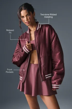 Kurtka typu varsity Afterglow – Burgundy Truffle