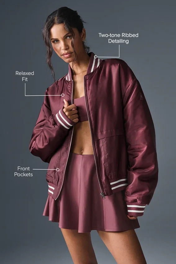 Kurtka typu varsity Afterglow – Burgundy Truffle