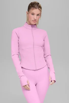 Kurtka z pełnym zamkiem typu „Airbrush Corset” – cukierkowy róż