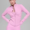 Kurtka z pełnym zamkiem typu „Airbrush Corset” – cukierkowy róż