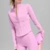 Kurtka z pełnym zamkiem typu „Airbrush Corset” – cukierkowy róż