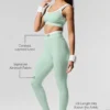Legginsy Airbrush High-Waist 7/8 z serii „Better Together” – miętowy/biały