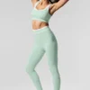 Legginsy Airbrush High-Waist 7/8 z serii „Better Together” – miętowy/biały
