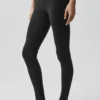 Legginsy Airbrush o średnim stanie i długości 7/8 – czarne