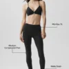 Legginsy Airbrush o średnim stanie i długości 7/8 – czarne