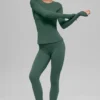 Legginsy Airbrush Winter Warm High-Waist w kolorze Clover Green