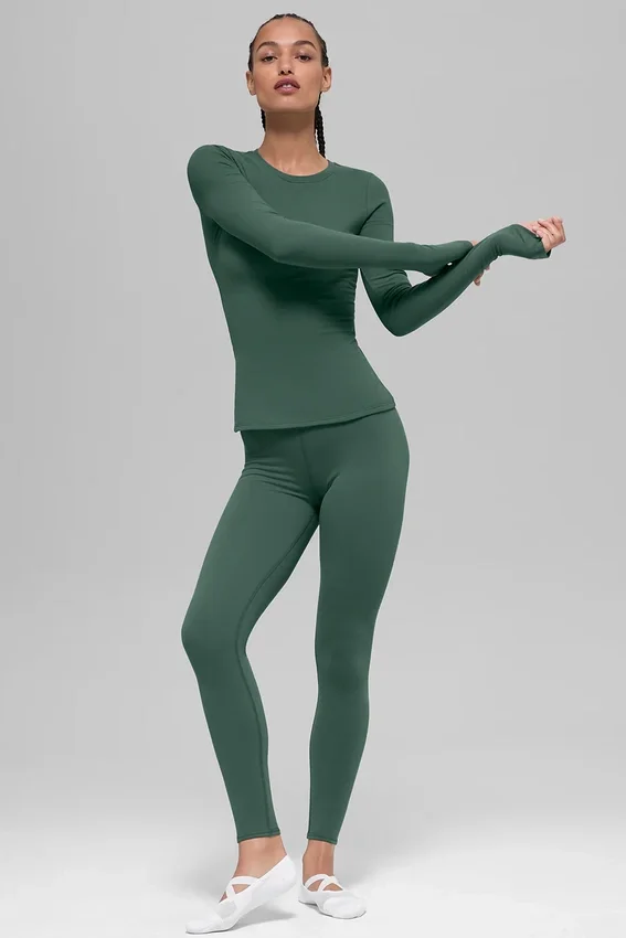 Legginsy Airbrush Winter Warm High-Waist w kolorze Clover Green