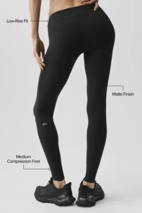 Legginsy Airbrush z niskim stanem i długością 7/8 – czarne