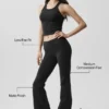 Legginsy Airbrush z niskim stanem i rozszerzanymi nogawkami – czarne