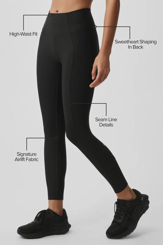 Legginsy Airlift High-Waist 7/8 Fine Line – czarne