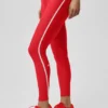 Legginsy Airlift High-Waist Charger z długością 7/8 – jaskrawoczerwone/białe