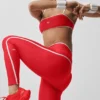 Legginsy Airlift High-Waist Charger z długością 7/8 – jaskrawoczerwone/białe