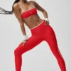 Legginsy Airlift High-Waist Charger z długością 7/8 – jaskrawoczerwone/białe