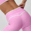 Legginsy Airlift High-Waist z długością 7/8 – cukierkowy róż z serduszkami/białe