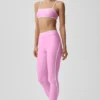 Legginsy Airlift High-Waist z długością 7/8 – cukierkowy róż z serduszkami/białe