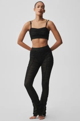 Legginsy Airlift High-Waist z rozkloszowanymi nogawkami – czarne
