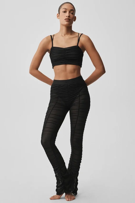 Legginsy Airlift High-Waist z rozkloszowanymi nogawkami – czarne