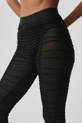 Legginsy Airlift High-Waist z rozkloszowanymi nogawkami – czarne