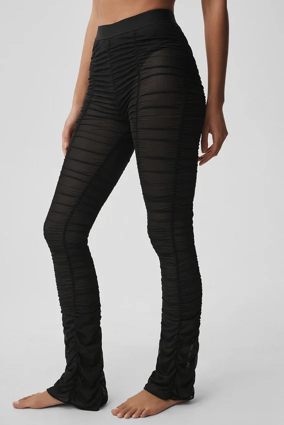 Legginsy Airlift High-Waist z rozkloszowanymi nogawkami – czarne