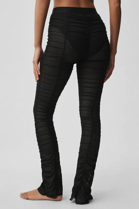 Legginsy Airlift High-Waist z rozkloszowanymi nogawkami – czarne