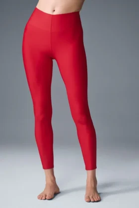 Legginsy Airlift Strength z bardzo wysokim stanem i długością 7/8 – intensywnie czerwone
