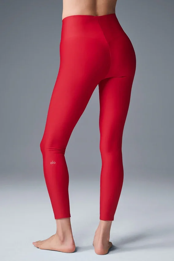 Legginsy Airlift Strength z bardzo wysokim stanem i długością 7/8 – intensywnie czerwone