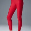 Legginsy Airlift Strength z bardzo wysokim stanem i długością 7/8 – intensywnie czerwone