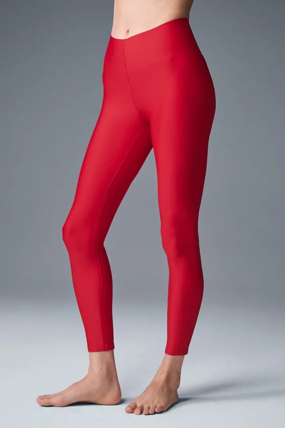 Legginsy Airlift Strength z bardzo wysokim stanem i długością 7/8 – intensywnie czerwone