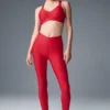 Legginsy Airlift Strength z bardzo wysokim stanem i długością 7/8 – intensywnie czerwone
