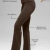 Legginsy Alo Softsculpt 7/8 z podwiniętymi nogawkami – kolor espresso