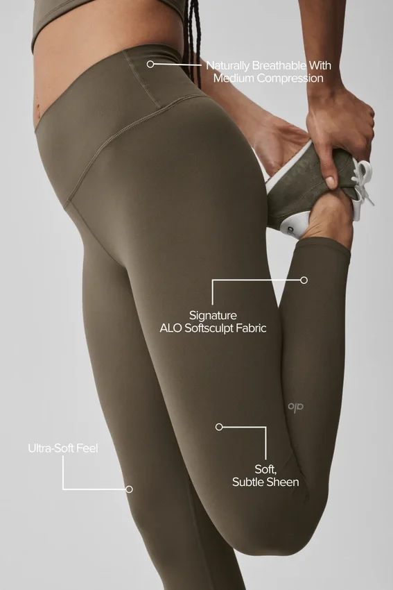Legginsy Alo Softsculpt High-Waist 7/8 – Olive Tree
