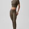 Legginsy Alo Softsculpt High-Waist 7/8 – Olive Tree