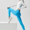 Legginsy Alo Softsculpt High-Waist 7/8 Superset – błękitny