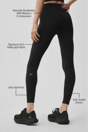 Legginsy Alo Softsculpt High-Waist i długością 7/8 – czarne