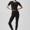 Legginsy Alo Softsculpt High-Waist i długością 7/8 – czarne
