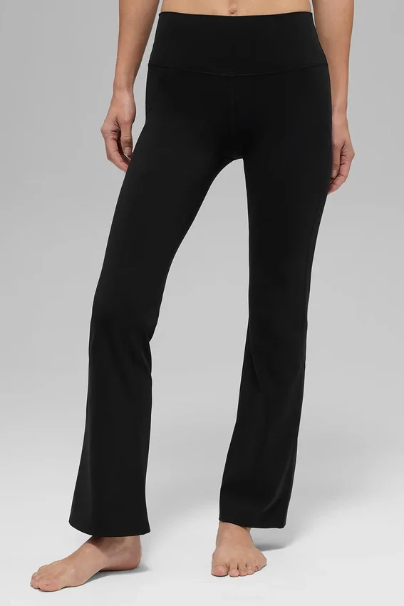 Legginsy Alo Softsculpt High-Waist z rozszerzanymi nogawkami 7/8 – czarne