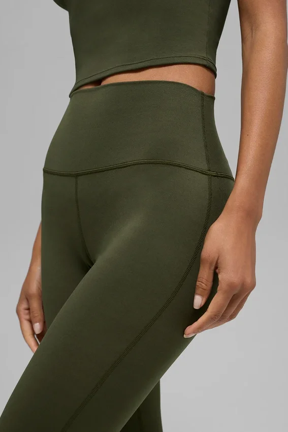 Legginsy Alo Softsculpt High-Waist z rozszerzanymi nogawkami – zielono-oliwkowe