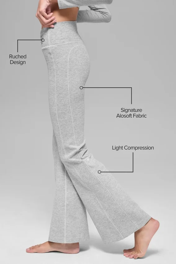 Legginsy Alosoft Intuition High-Waist z rozszerzanymi nogawkami – Athletic Heather Grey