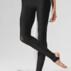 Legginsy „Darling Stirrup” z siateczką „Airlift” i wysokim stanem – czarne