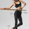 Legginsy „Darling Stirrup” z siateczką „Airlift” i wysokim stanem – czarne