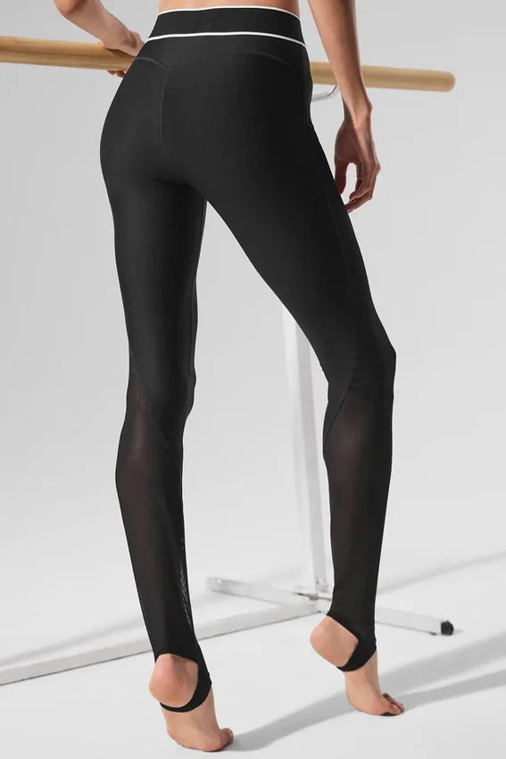 Legginsy „Darling Stirrup” z siateczką „Airlift” i wysokim stanem – czarne
