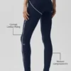 Legginsy „Heart Throb” z wysokim stanem i nadrukiem airbrush – granatowe/białe