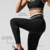 Legginsy High-Waist Airbrush 7/8 „Better Together” – czarne/białe