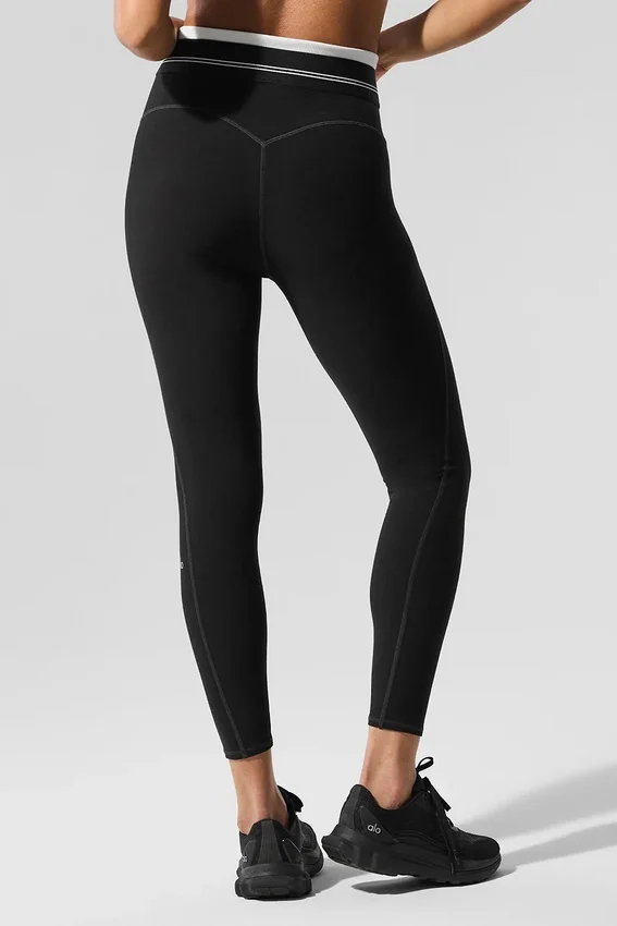 Legginsy High-Waist Airbrush 7/8 „Better Together” – czarne/białe