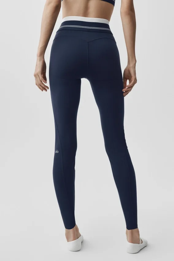 Legginsy High-Waist Airbrush 7/8 Better Together – granatowe/białe