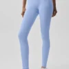 Legginsy High-Waist Airbrush 7/8 „Better Together” – jasnoniebieski „Provence”/